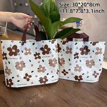 50 个加厚塑料礼品手提袋，情人节派对礼品袋，简约礼品袋，轻便，便携式花卉图案图案大容量手提包，新年，婚礼，购物袋，生日礼物袋，派对礼品袋，30 * 20 * 8 厘米/11.8 * 7.8 * 3.1 英寸，感恩节，万圣节，圣诞节 - 彩色 - 查看 16