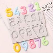 2pcs Silicone Number 0-9 3D Embossed Fondant Chocolate Mold, Birthday Cake Decorating DIY Baking Handmade Crafts For Home Decoration And Gift Decor