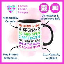 My Brain Is Like A Browser Mug - Birthday & Christmas Funny Gift Present Novelty Gift For Mum, Dad, Friend, Sister, Brother, Grandparents - Secret Santa - Funny Quotes Coffee Mug - 彩虹 - 查看 4