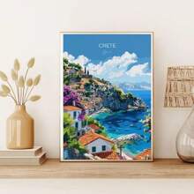 1 peça/3 peças Pôsteres de arte de parede Moldura opcional Viagem moderna Paisagem de viagem Pôsteres de cidade Ilhas da Costa Azul Dias ensolarados Belas paisagens Pintura em tela Arte de parede Adequado para decoração de quarto e casa