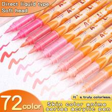 GuangNa 12 colori Penne a pennarello liquido acrilico colore pelle/macaron, punta dritta, adatto per carta, pietra, ceramica, realizzazione di biglietti e artigianato fai-da-te, forniture per la casa e la scuola, regali di Ringraziamento e Natale, forniture scolastiche, ritorno a scuola