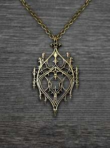 Collier pendentif vintage gothique cœur creux château, collier minimaliste à la mode pour femmes, cadeau de fête