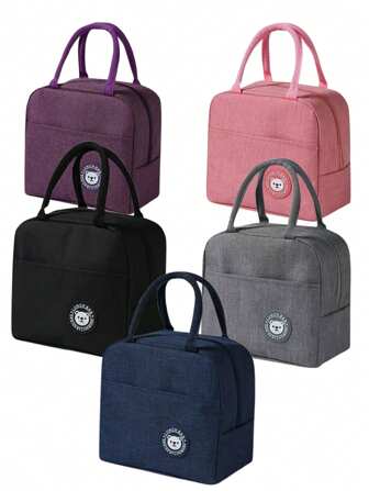 1 pieza Bolsa de almuerzo aislada y gruesa, bolsa refrigeradora de gran capacidad, bolsa de picnic, bolsa térmica para almuerzo, adecuada para estudiantes y trabajadores de oficina en la escuela, aula, cafetería, temporada de regreso a clases, oficina, viajes, picnic en el campus, bolsa de almuerzo aislada, bolsa de hombro minimalista y ligera, bolsa bento de aluminio grueso, sin contacto con alimentos