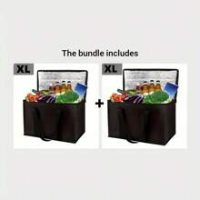 1 pezzo Borsa isolata portatile ad alta capacità, con isolamento termico a 3 strati, in tessuto non tessuto PVC, può mantenere il cibo caldo/freddo per 1,5 ore, rivestimento interno in alluminio facile da pulire, imbottitura in schiuma, manico, adatta per il ritorno a scuola, borsa da trasporto per uso esterno