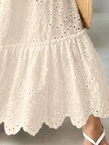 EARO Women's Sweet And Elegant Versatile Personalized Patchwork Cake Skirt - Apricot - View 4