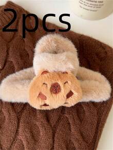 1 件可爱卡通毛绒棕色水豚发夹或发爪，送给女孩的*礼物发夹发夹发夹发夹发夹 - 彩色 - 查看 16