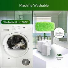 3 Pack Reusable Microfiber Mop Pads Compatible With Sweeper, Washable Wet Mopping Cloths And Dry Sweeping Cloths, Wet Pad Refills Hardwood Floor Cleaning(Mop Is Not Included) - Xanh nhạt gói 3 - Xem 5