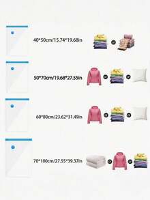 1 Pc Portable Travel Vacuum Compression Bag, Large Capacity PVC Vacuum Storage Bag, Space Saving Garment Bag For Clothes, Bedding, Shoes, Carpets, Pillows, Suitable For School, Home, Dorm, Business Travel, Vacation, Wardrobe - Multicolor - View 8