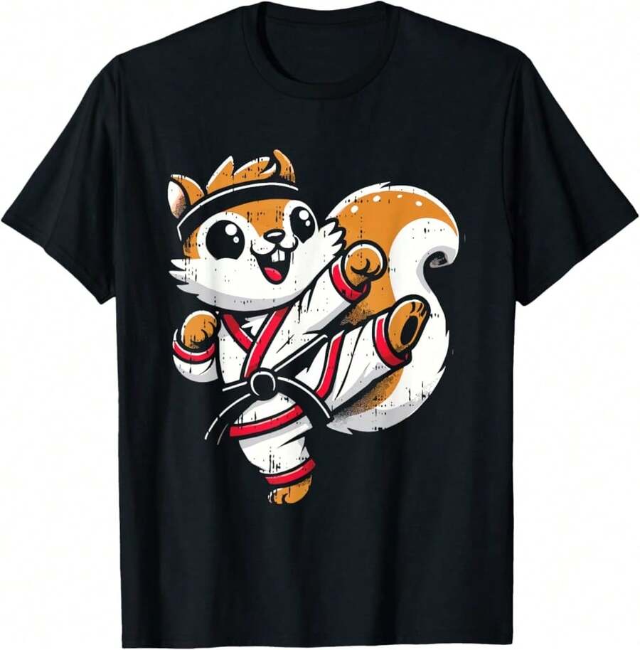 Squirrel Jiu Jitsu Fighter Brazilian Bjj Martial Arts Mma T-Shirt Gift For Firefighter Teacher Appreciation Gift - màu đen - Xem 1