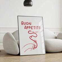 1 件鼓舞人心的意大利语文字墙面艺术好心情印刷品引言海报简约帆布画现代墙面艺术客厅可选画框 - 彩色 - 查看 31