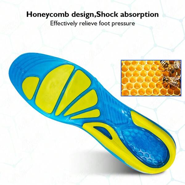 Dicke Silikon-Gel weiche Sportschuh Einlegesohlen Massagesohlen orthopädische Fußpflege für Füße Schuhe Stoßabsorbierende Pads