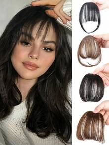 空气刘海夹式薄假刘海自然直发合成齐刘海饰品女生隐形自然发色 - 彩色 - 查看 2