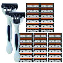 Men's 3-Layer Manual Shaver Set With Anti Slip Handle, Multiple Replacement Blades And Knife Holder Box - Perfect For Trimming Beards And Beards, Men's Grooming Set | Stylish Shaver Design | Durable Shaver Set, Beard Grooming Set