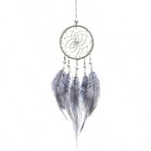 Dream Catchers For Cars Rear View Mirror Small Feather Dream Catcher  Hanging Car D Accories For Women Grey