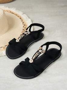 Dép đế bằng phong cách Bohemian thời trang nữ, giản dị đa năng, thích hợp cho đám cưới, tiệc tùng, ngoài trời và bãi biển - màu đen - Xem 6