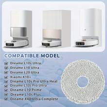 10pcs Roboparts Mop Pads For Dreame L10s Ultra, L10 Ultra, L20 Ultra & Xiao Mi X10+ Robot Vacuums - High-Efficiency Mop Cloths, Spare Parts Kit For Enhanced Floor Cleaning, Cleaning Tool Attachments|Circular Mop Pads|Fabric Mop Pads, Mops For Floor Cleaning