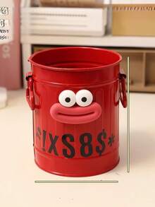 1pc Cartoon Design Metal Pen Holder - Large Capacity Desk Organizer Box, Lightweight, Painted, DIY Assembly, Tension Support, Portable, Suitable For All Occasions, Cute Animals,Back To School,School Supplies,Pencil Case,Pencil Pouch,School Bag