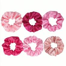 6 Stück / 12 Stück einfache unifarbene Satin Haaraccessoires für Damen, Stoff-Scrunchies Haargummis, unifarbene minimalistische Haarbänder, kleine Geschenke für Partys, Haaraccessoires