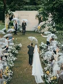 1/6pcs Elegant Transparent Bridal Wedding Umbrella - Waterproof Bride Shower Gift And Bachelorette Party Photo Prop, Suitable For Outdoor Ceremony, Rainy Day Backup Umbrella And Bridesmaid Gift - Vintage Style Parasol, Spring Summer Picks, Brides Maid Gifts, Room, Bedroom Decor, Bedroom Decor, Beach, Travel, For Men, For Women, Vacation,Cute Stuff - White - View 3