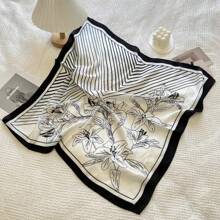 1 pièce Foulard carré avec motif géométrique pour femmes, printemps/été