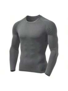 Kit 3 Men's Thermal Shirt UV Protection 50+ Second Skin T-Shirt Blouse Cold Mesh Gym Long Sleeve F7 NEW STYLE - 灰色 - 查看 2