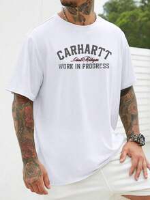 Work In Progress – White T-Shirt, Men's Round-Neck T-Shirt, 220 G/M², For Summer, Made Of Pure Cotton, Short Sleeves (1 Piece)