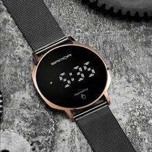 Round Multi-Functional Commuter Wind Watch Simple Fashion Watch Waterproof Luminous Watch Male And Female Students Electronic Luminous Watch - Gold - View 2