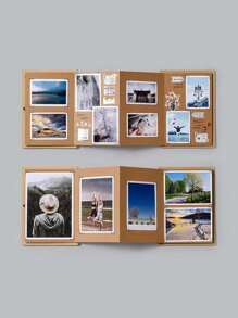 1pc Kraft Paper Folding Cubic Photo Album, Handmade Doodle, Graduation/Birthday Gift, Anniversary Memory Album, Suitable For Photos & Important Records