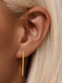 1 par de pendientes de plata de ley 925 con borlas y cadenas, de estilo lujoso para perforación, ideales para uso diario, fiestas o como regalo, joyería fina para novias