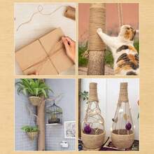 Cuerda de yute amarilla de 10 mm de grosor, 10 metros de largo, 9,5 mm de diámetro, resistente y duradera, adecuada para manualidades, postes rascadores para gatos, jardinería, decoración de estilo granja y talla grande. - Multicolor - Ver 11