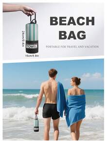 1 pieza Toalla de playa estampada con patrón de rayas verdes y blancas, toalla de baño, toalla de playa de estilo de moda, toalla de baño súper absorbente para baño, natación, fitness, yoga