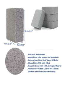 1 Set Stainless Steel Grill Grate With Scraper | Grill Rack, Oven Rack And Cooking Grill Cleaning Stone Cleaning Brush, Suitable For Powerful Grill Cleaning, Post-Grilling Cleaning, Fit For Camping Grill Plate Grate Grill Dirt Removal, Rust Iron Plate Cleaner Used For Cleaning Anti-Rust Grill, Smoker And Kitchen Deep Cleaning Tool - Essential Outdoor Cooking Accessory - Multicolor - View 6