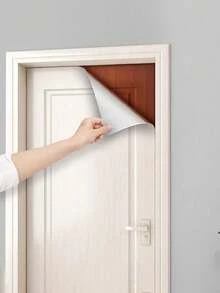 1卷自粘乙烯基仿木纹门装饰墙纸用于厨房、书桌、墙壁装饰，适用于家庭、厨房、浴室、家具翻新和装饰（防水、防油、可移除），家居装饰密封贴纸