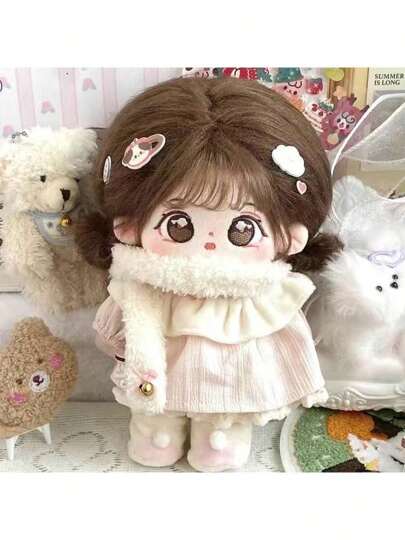 دمية بطول 20 سم مع إطار هيكل عظمي، دمية قطنية قابلة للتشكيل مع مفاصل متحركة، طقم دمية جميلة مع ملابس وفرشاة وربطات شعر وشهادة ميلاد، مناسبة للعودة إلى المدرسة والتخرج والمناسبات والأعياد وعيد الميلاد