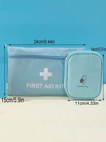 1pc Portable Travel First Aid Kit, Outdoor Emergency Medical Bag, Household Small Pill Case Storage Bag For Travel Storage Bag,Makeup Bag,Cosmetic Bag,Vacation Organizer,Large Capacity Makeup Organizer Makeup Case, For Lipstick, Brush, Skincare, Mobile Phone, Coin, Small Items, For Home,Gift,Vacation And Festival Halloween Christmas Multifunctional Use,Boho Vibes - Multicolor - View 3