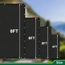 Goleray 8'X12' Fence Privacy Screen Outdoor Temporary Fence Panels Covering For Outside Mesh Fencing UV Blockage Windscreen Shade Net Cover For Backyard Patio Garden, Black - White - View 7