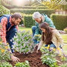 NKEN 1 buchet artificial cu violete, cu țepi de pământ (opțiuni multicolore), mătase artificială cu violet și verdeață, aspect real, plantă simulată pentru verandă, casă, terasă interioară, balcon, curte, aranjament floral introdus în pământ.
