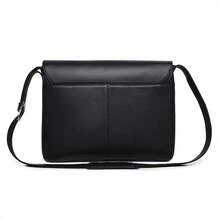 Men's Crossbody Briefcase Shoulder Bag With 15.6" Laptop - Black - View 2