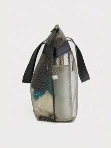 1pc New Mesh Shower Caddy, Beach Bag, Hanging Toiletry Bag With Zipper Pockets, Cosmetic Storage Pouch, Ideal For Travel, Gym, Camping, Dorm, Women, Beach, Camping Gear, Travel Essentials, Beach Essentials - Multicolor - View 7