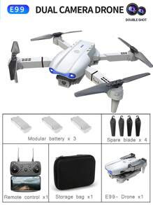 2025 E99 Drone With 4K HD Dual Camera, Altitude Hold, One-Key Take Off/Landing, Gyroscope Calibration, Easy To Fly Indoor/Outdoor Quadcopter, Great Gift For Birthday, Christmas, Halloween, Thanksgiving