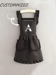 1pc Customized Printed Stylish Apron, Women's Elegant Customized Printed Apron, Waterproof And Stain Resistant, Apron Cute Lace Skirt Apron, Black Stain Resistant Apron, Sleeveless Apron, For Home, Kitchen, Nail Shop, Cooking, Baking, Nail Salon, Women Work Uniform, Coffee Smock, Home Cooking Clean Sleeveless Bib Apron, Multi-Functional, Ornamental, Breathable, Cute, Soft, Adorable, High-Quality, Vintage, Custom, Her, School Students, Girlfriend, Daughter, Kitchen, Warm Ambience,Xmas Decoration,Elegant Living ,Travel Organizer - Multicolor - View 19