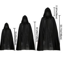1 pieza/2 piezas Capa/Capa con capucha negra transparente de punto unisex para adultos, disfraz de bruja, vampiro, demonio, hada para Halloween, fiesta de disfraces, uso en actuaciones. Esta capa transparente es muy delgada, así que no la compre si no se siente cómodo con el material delgado y transparente. Capa negra - Multicolor - Ver 4