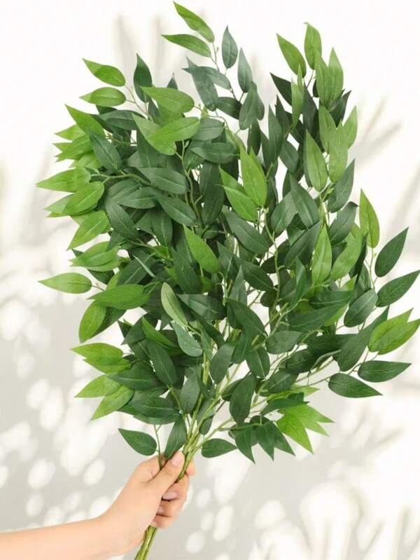 1 peça/3 peças/5 peças de decoração de planta verde com folha de salgueiro, material plástico que nunca murcha, acessórios de decoração de fundo de arco de casamento ao ar livre, plantas de decoração para festa em casa, decoração de cerca de jardim ao ar livre, acessórios decorativos para vasos de flores, dia dos namorados, presentes, aniversários, formatura