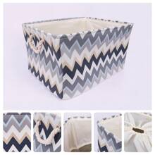 Fabric Collapsible Storage Basket Bin With Handle And Drawstring Closure, Storage Cube For Shelves Closet Organizing Clothes Books