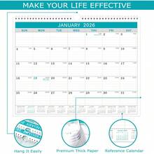 Calendar 2025-2026, 18 Months Wall Calendar From July 2025 To December 2026,11.5" X 14.6", 2025-2026 Calendar With Julian Date - 中綠色垂直日曆 - 查看 11