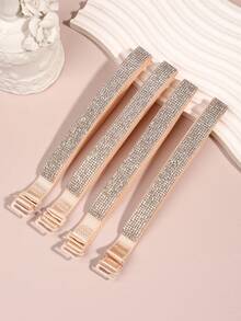 2/4件套水钻纯色文胸肩带，女士内衣肩带配件 - 适合连衣裙和日常穿着