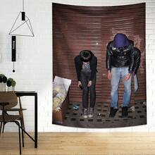 1 件 2 人摆姿挂毯，背景装饰，墙壁装饰，适用于客厅、卧室、办公室、宿舍、家庭聚会装饰的涤纶挂毯，具有悬垂效果的矩形壁挂布。包括 3 个墙钉和 2 个夹子。 - 彩色 - 查看 3