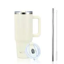 watersy 1pc WATERSY 30 Oz/40 Oz Tumbler With Handle And Straw | 100% Leakproof Insulated Tumblers, Vacuum Reusable Stainless Steel Insulated Water Bottle Travel Mug Cup | Includes ALL Accessories:2 In 1 Lid, Stainless Steel Straw, & Cleaner, For Outdoor, Camping