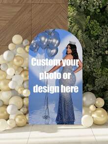 定制弹性拱形背景罩 - 个性化拱形背景罩，适用于圆形顶部背景架，可用于生日、主题派对、婚礼等各种场合，多种尺寸可选，多功能、耐用、装饰性强、可重复使用、精致、时尚、高品质、色彩丰富、现代、可定制、个性化、独特，是理想的礼物，永恒的爱 - 彩色 - 查看 6