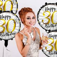 5pcs Black & Gold Foil Balloons - 18 Inches Round Digit, Suitable For 21st, 30th, 40th, 50th, 60th Birthday Celebration - Perfect For Party Decoration, Anniversary, Birthday Party - Multicolor - View 7